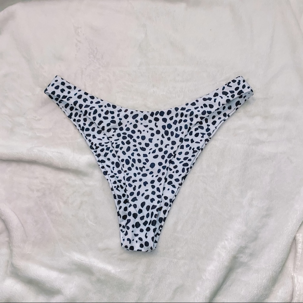 high waisted dalmatian print bikini bottoms